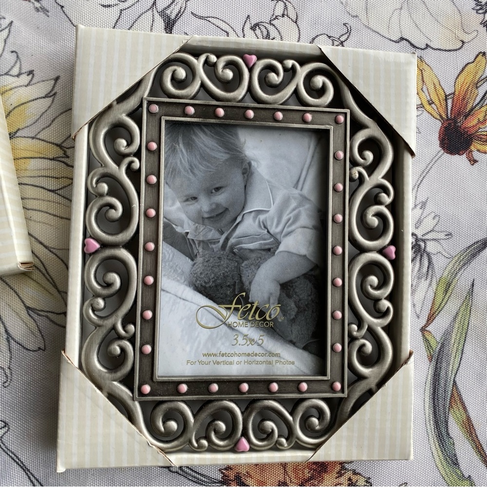 Fetco Pink Polka-Dots Hearts Baby Girl Metal Photo Frames - Picture 3 of 4